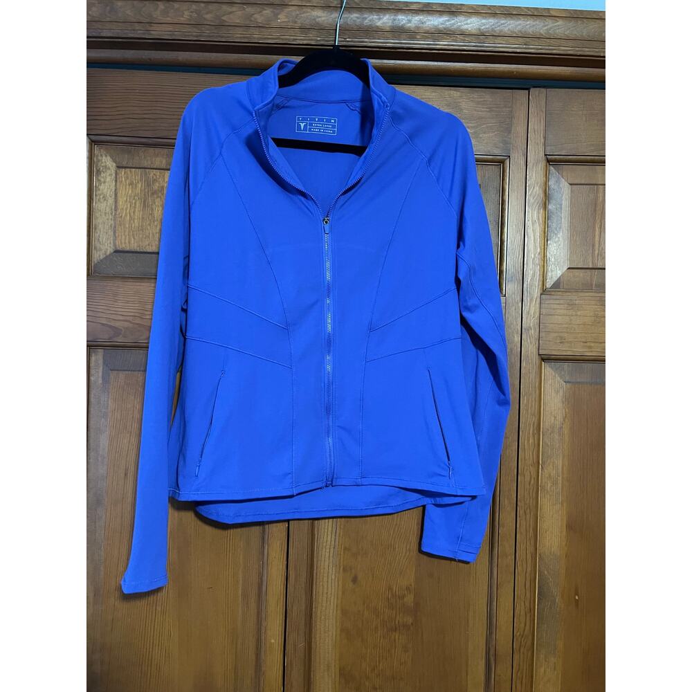 TITIN Women's Zip Up Athletic Jacket Athleisure Activewear Gym Sporty Purple XL - Picture 2 of 11